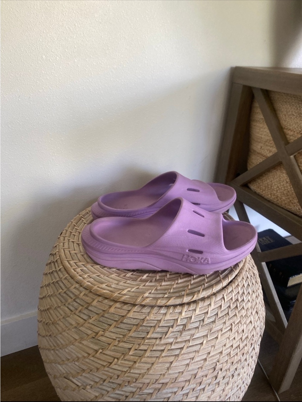 Hoka One One Kids Purple Slip-On Slide Sandals